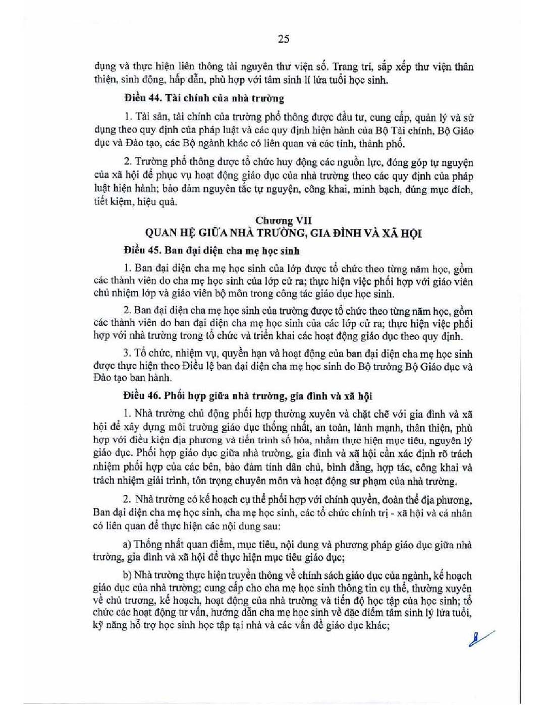 thong tu ban hanh dieu le truong 27