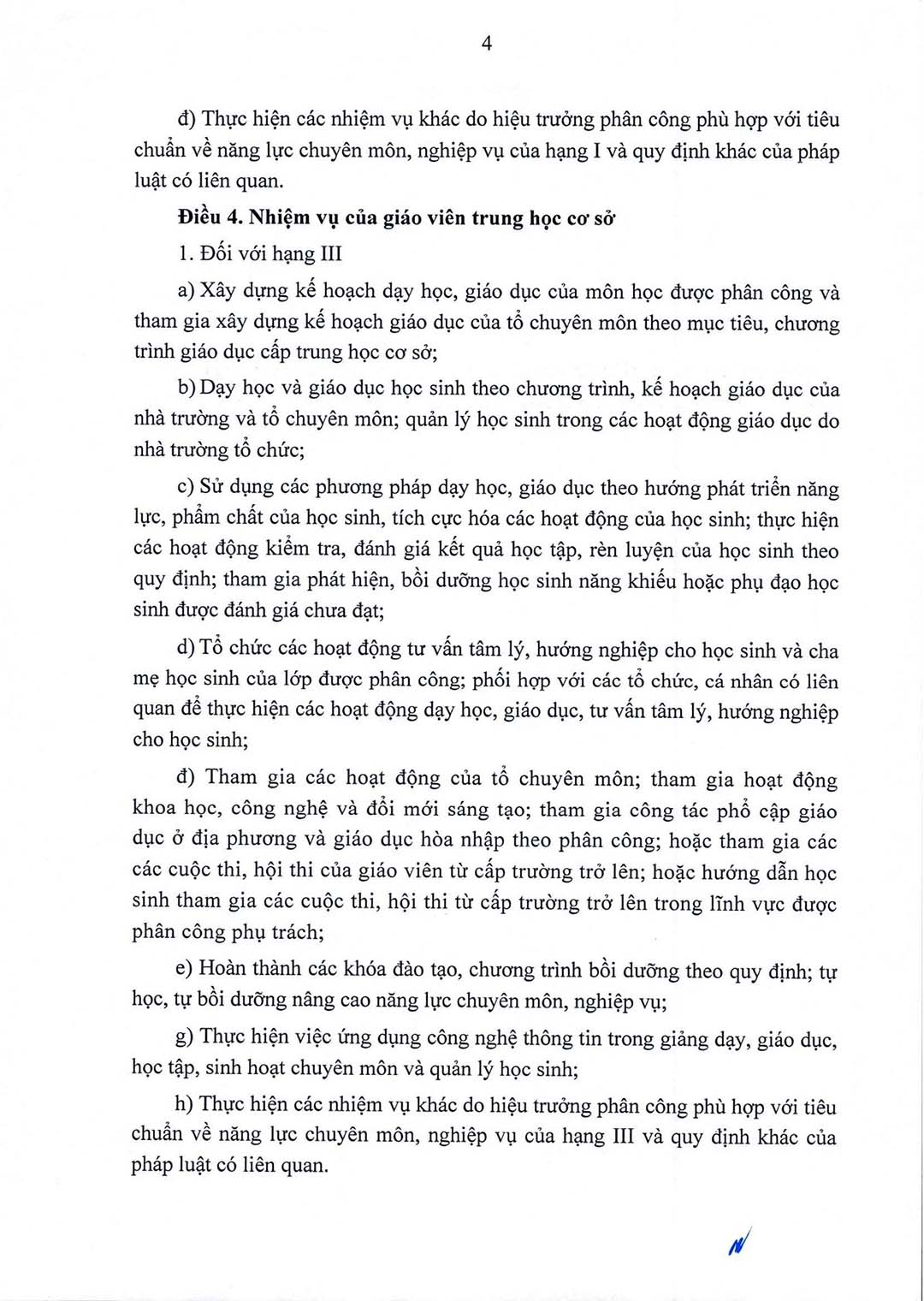 thong tu quy dinh chuan nghe nghiep giao vien co so 4