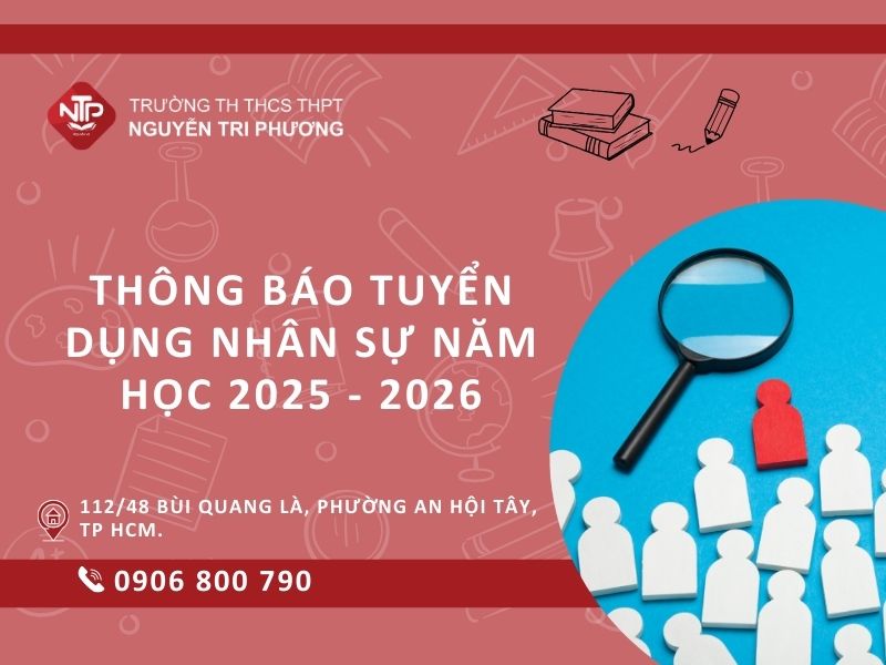 Thông báo tuyển dụng nhân sự năm học 2025 - 2026