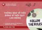 Thông báo đăng ký nội quy lao động