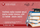 Thông báo danh mục sách giáo khoa lớp 12 năm học 2024-2025