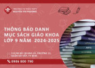 Thông báo danh mục sách giáo khoa lớp 9 năm học 2024-2025